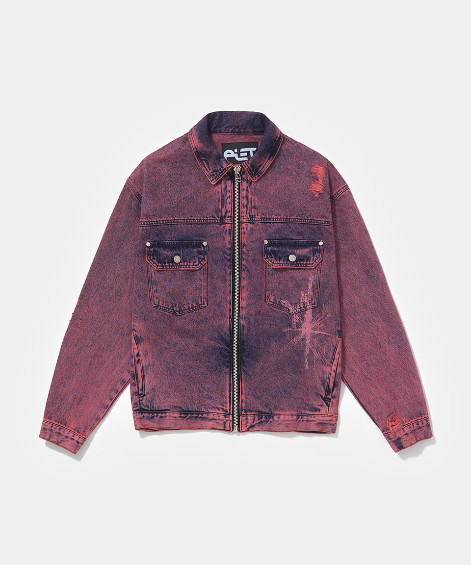 Distressed Denim Jacket - Violet