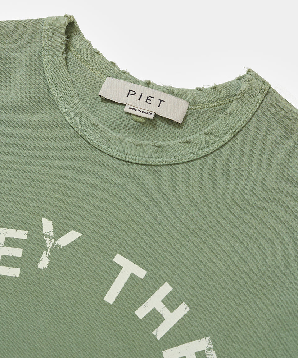 I Obey Fitted Tee - Light olive