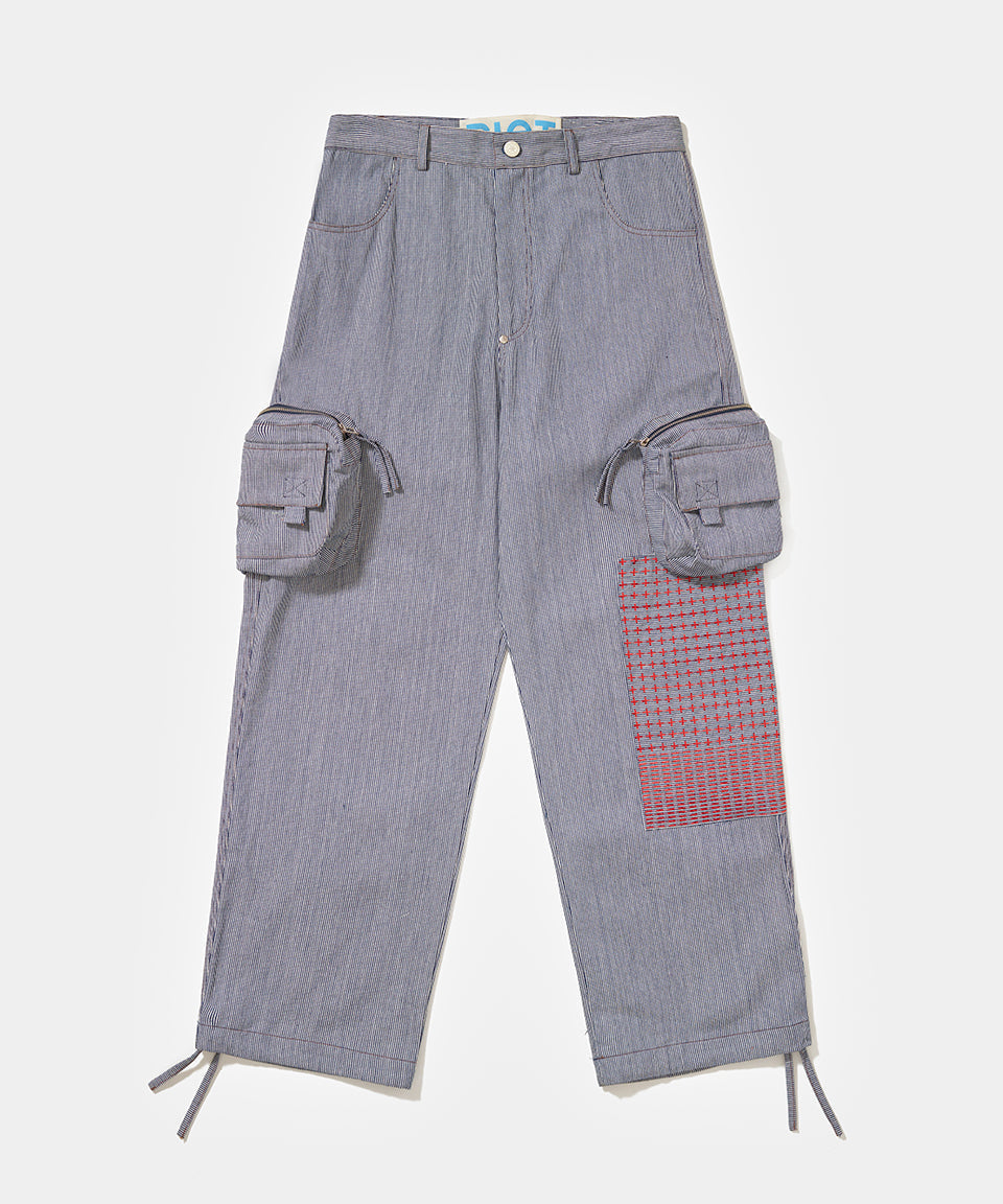 Pinstripe Denim Cargo