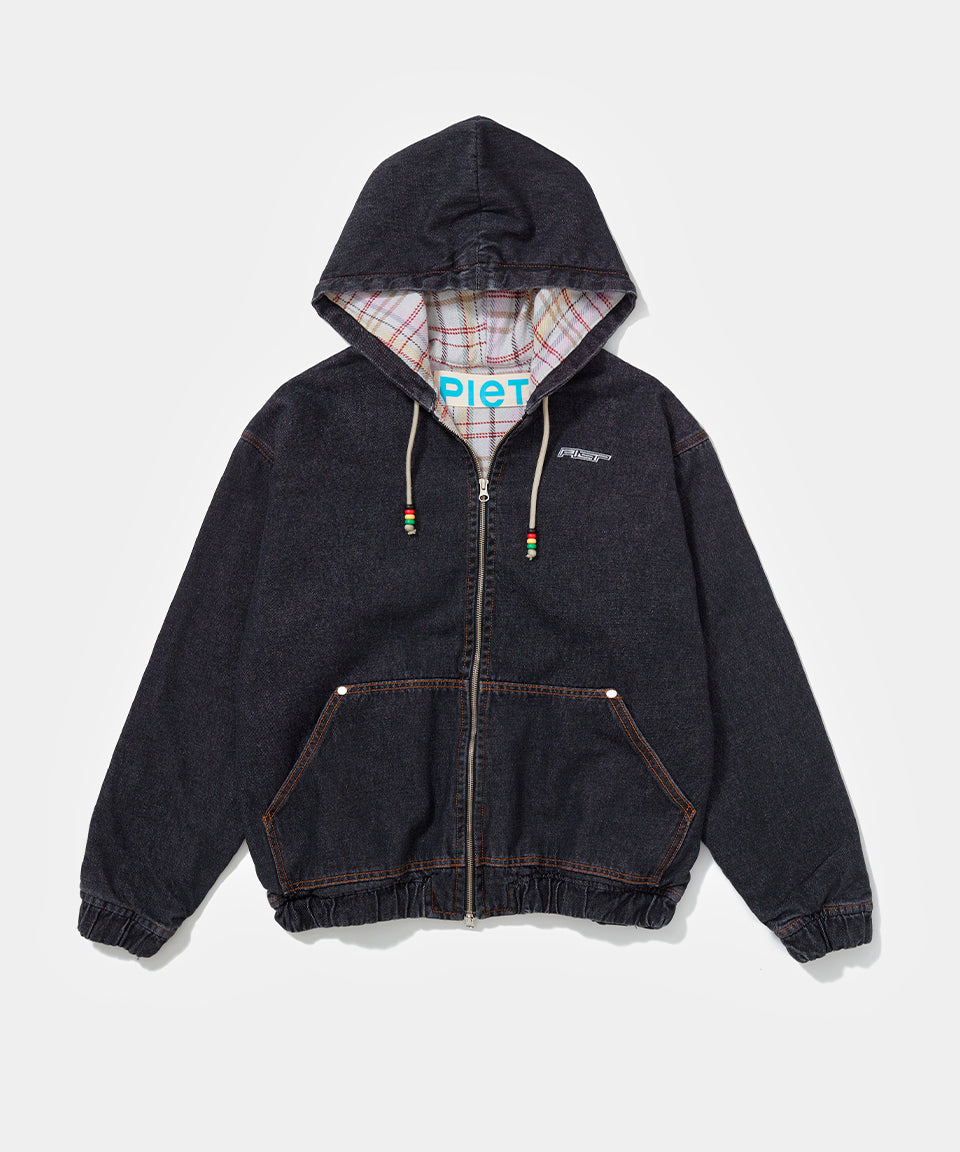 Black Denim Hooded Jacket