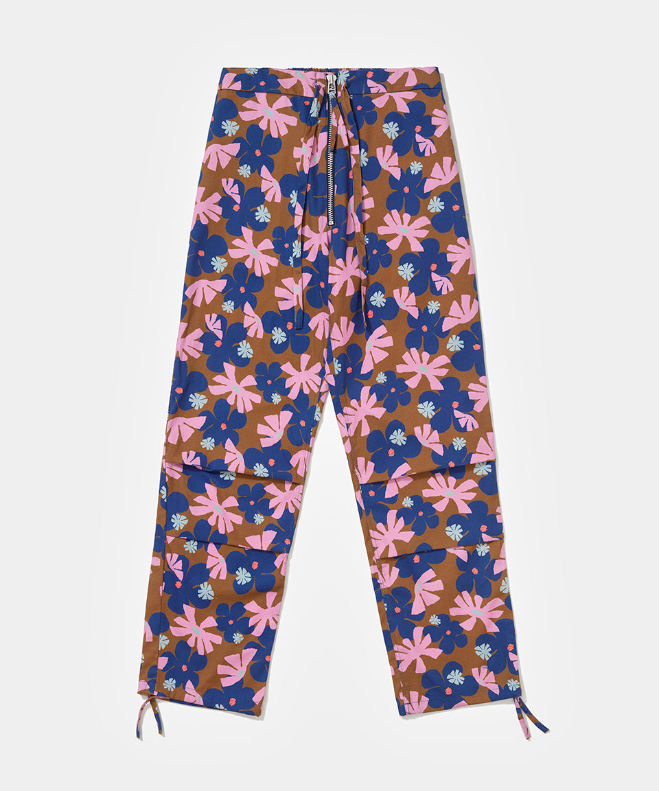 Flower Cotton Twill Trousers